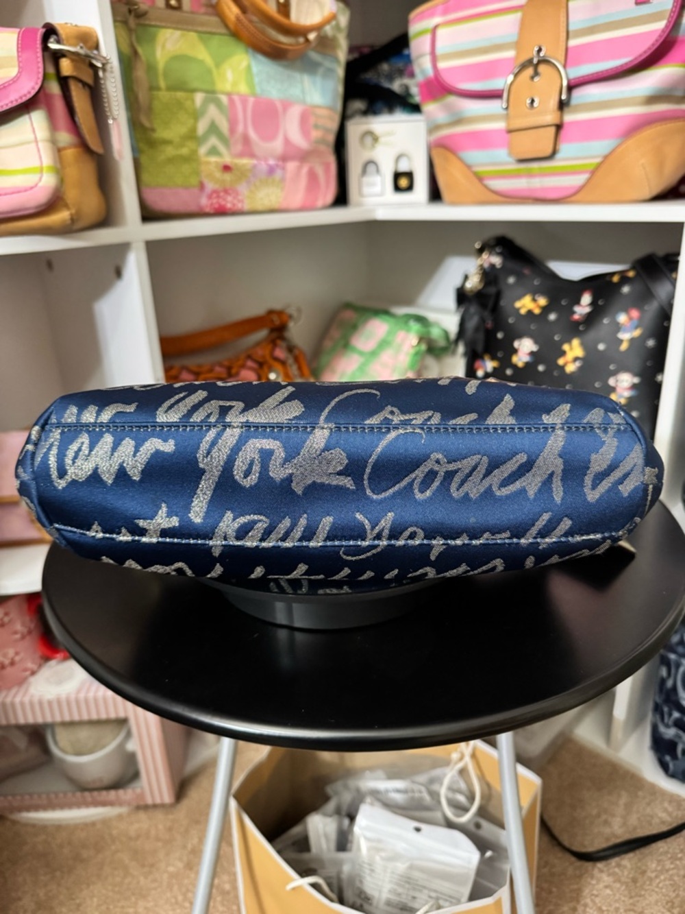 Coach 2011 Poppy Blue Script Shoulder Bag - Picture 8 of 12